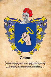 Escudo heráldico del apellido COINES