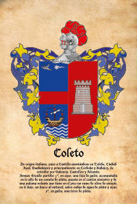 Escudo heráldico del apellido Coleto