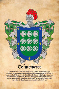 Escudo heráldico del apellido COLMENARES