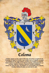 Escudo heráldico del apellido COLOMA