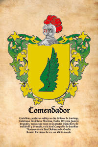 Escudo heráldico del apellido COMENDADOR