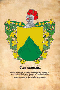 Escudo heráldico del apellido COMESAÑA