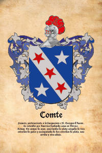 Escudo heráldico del apellido COMTE