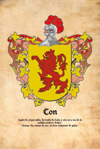 Escudo heráldico del apellido CON