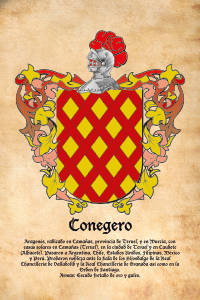 Escudo heráldico del apellido CONEGERO