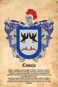 Escudo heráldico del apellido CONEJO