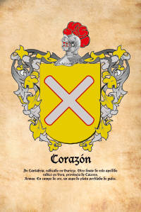 Escudo heráldico del apellido CORAZON