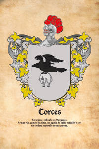Escudo heráldico del apellido CORCES