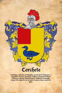 Escudo heráldico del apellido CORCHETE