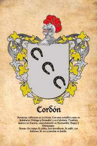 Escudo heráldico del apellido CORDON