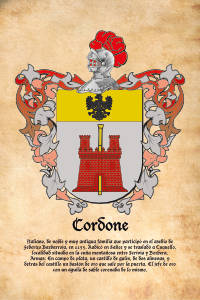 Escudo heráldico del apellido CORDONE