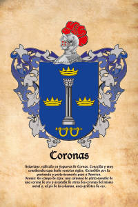 Escudo heráldico del apellido CORONAS