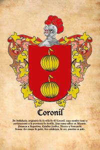 Escudo heráldico del apellido CORONIL