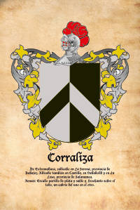 Escudo heráldico del apellido CORRALIZA