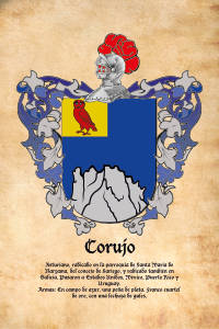 Escudo heráldico del apellido CORUJO