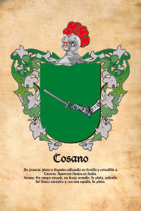 Escudo heráldico del apellido COSANO