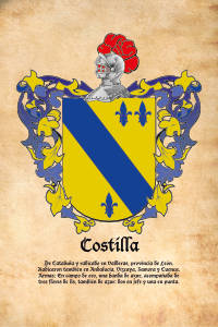 Escudo heráldico del apellido COSTILLA