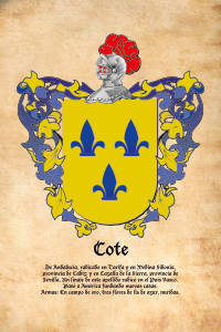 Escudo heráldico del apellido COTE