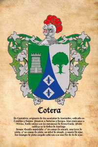 Escudo heráldico del apellido COTERA