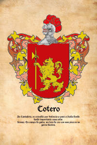Escudo heráldico del apellido COTERO