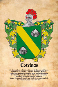 Escudo heráldico del apellido COTRINAS