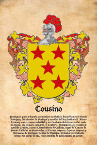 Escudo heráldico del apellido COUSINO