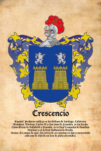 Escudo heráldico del apellido CRESCENCIO