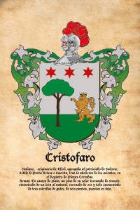 Escudo heráldico del apellido CRISTOFARO
