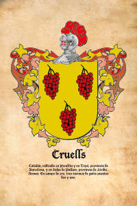 Escudo heráldico del apellido CRUELLS