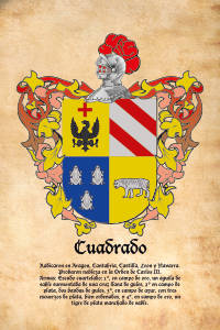 Escudo heráldico del apellido CUADRADO
