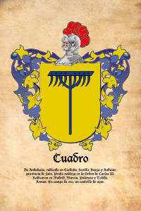 Escudo heráldico del apellido CUADRO