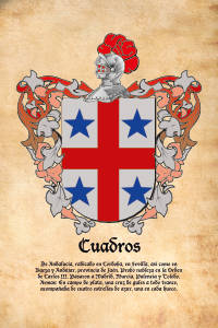 Escudo heráldico del apellido CUADROS