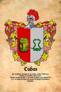 Escudo heráldico del apellido CUBAS