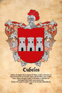 Escudo heráldico del apellido CUBELOS