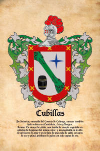Escudo heráldico del apellido CUBILLAS