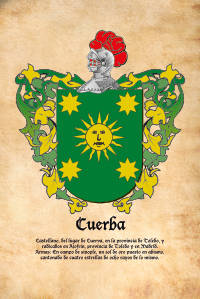 Escudo heráldico del apellido CUERBA