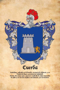 Escudo heráldico del apellido CUERDA
