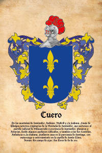 Escudo heráldico del apellido CUERO