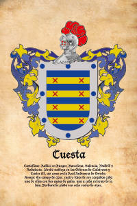 Escudo heráldico del apellido CUESTA