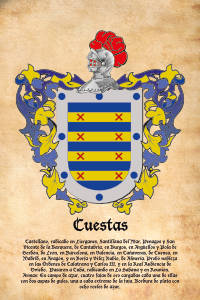 Escudo heráldico del apellido CUESTAS