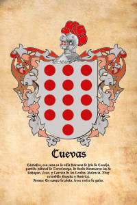 Escudo heráldico del apellido CUEVAS