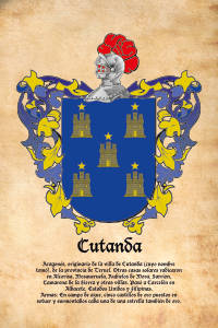 Escudo heráldico del apellido CUTANDA