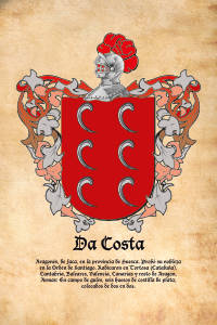 Escudo heráldico del apellido DA COSTA