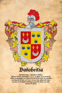 Escudo heráldico del apellido DAÑOBEITIA