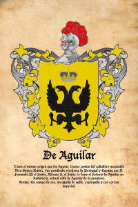 Escudo heráldico del apellido DE AGUILAR