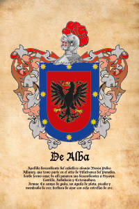 Escudo heráldico del apellido DE ALBA
