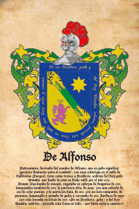Escudo heráldico del apellido DE ALFONSO
