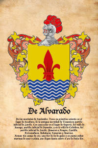 Escudo heráldico del apellido DE ALVARADO