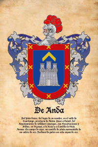 Escudo heráldico del apellido DE ANDA