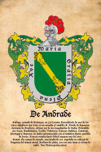Escudo heráldico del apellido DE ANDRADE